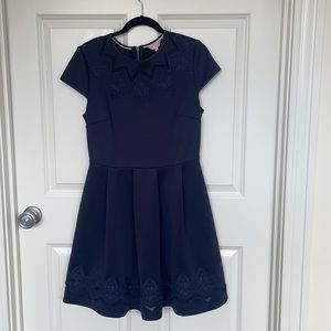 Navy Blue Ted Baker London Cap Sleeve Dress